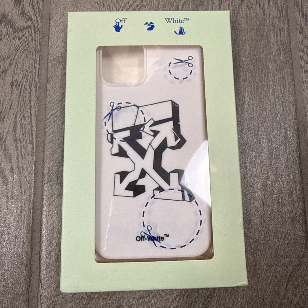 Off-White Arrow Graffiti iPhone 12‎ / 12  Phone Case White& Black Authentic New